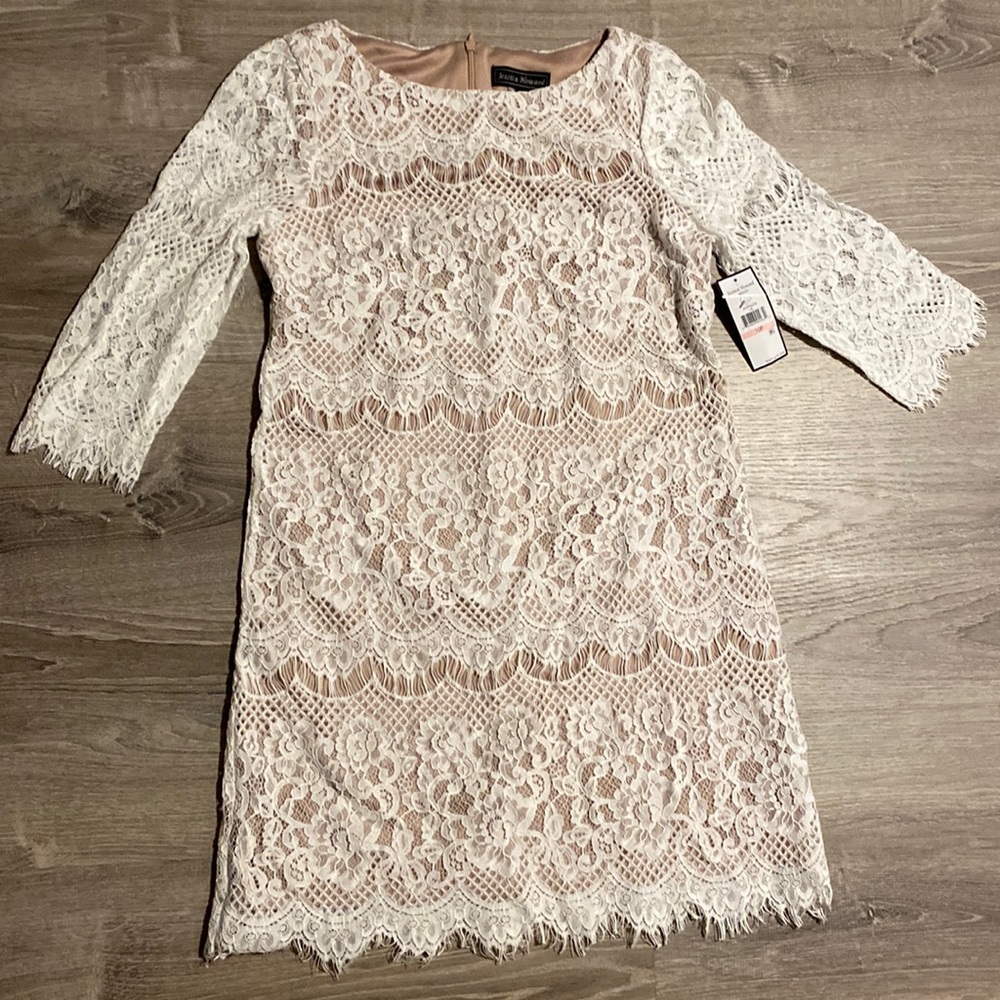 Jessica Howard white lace shift dress